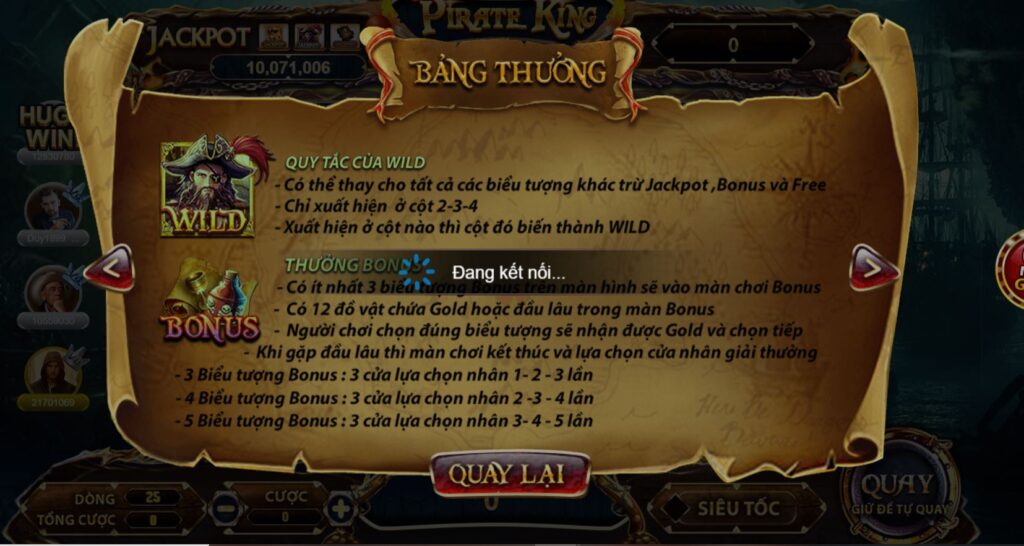 Pirate King Slot luật chơi